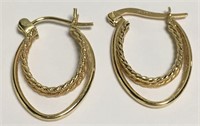 14k Gold Double Hoop Earrings