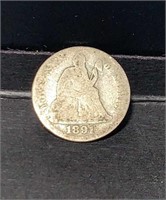 1891 Silver Seated Liberty DIme