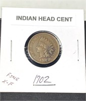 1902 Fine X Fine Indian Head Cent