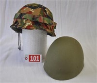 US military helmet w/ liner, missing chin strap