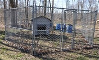 Galv. chain link-style dog park w/ 50x50 dog house