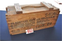 Wooden grenade box, 26" x 10" x 12"