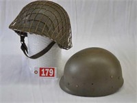 Greek helmet w/ liner, rear seam (post WWII)