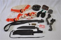 Military related items incl netting, hat covers