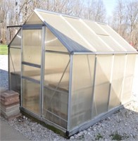 8'L x 6'W  x 6 1/2" T alum frame greenhouse