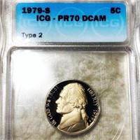 1979-S TY 2 Jefferson Nickel ICG - PR 70 DCAM