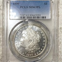 1890 Morgan Silver Dollar PCGS - MS 63 PL