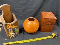 Vase, cookie box and match holder
