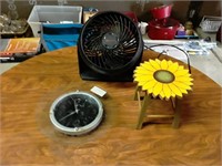 fan clock sunflower decor