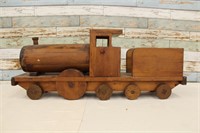 Huge Handmade 33" Wooden Train Engine