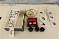 Oriental Sake Set, Napkins, & Miscellaneous