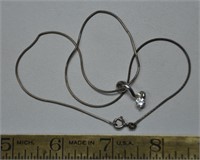 .925 silver stamped necklace, 15" long - info