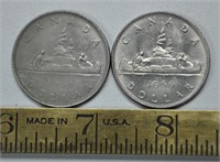 1968, 1969 Canada 1 dollar coins