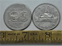 1974, 1975 Canada 1 dollar coins