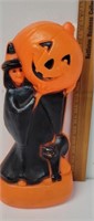 Halloween blow mold witch with her cat and