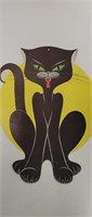 Vintage die-cut black cat-Halloween decor- 12"