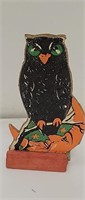 Vintage German die cut embossed Stand up OWL Game