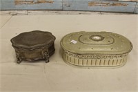 Pair of Silver Plate Lined Dresser Boxes