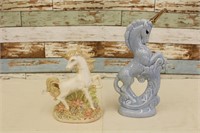 Two Vintage  Unicorn Statues with Book
