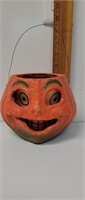 Vintage paper mache lantern with creepy grin