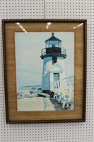 Framed & Signed Lighthouse Picture