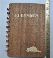 Vintage "Clippings" wood binder