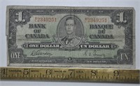 1937 Canada 1 dollar bank note