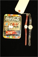 Mickey & Minnie Mouse Watches and Coca Cola Tin