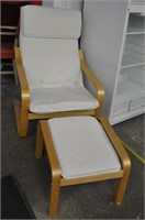 Bent wood sling chair & stool - info