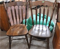 2  matching wood chairs