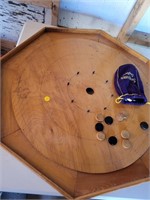 crockinole board and buttons