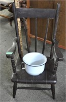 Antique child's chamber pot chair