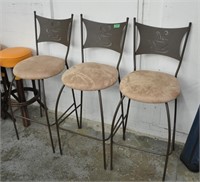 3 metal stool bistro chairs - info