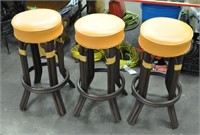 3 Rattan Ind. tiki style bar stools - info