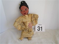 Vintage Japanese Geisha Rag Doll in Silk Kimono