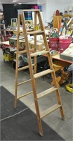 Vintage wood 6ft ladder