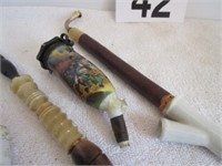 Lot of Vintage Hand Painted Tobacco Pipes, Pieces