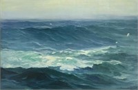 Leon Lundmark Seascape Oil Painting.