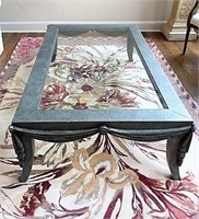 Wood & Glass Coffee Table with Swag