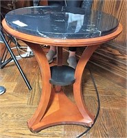 Wood & Marble Accent Table
