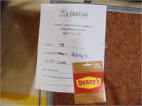$25 Denny's Gift Card
