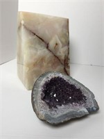 Amethyst Geode & Onyx Block