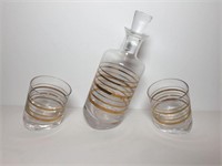 Tilted Decanter & Two Tumblers