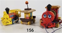 Two Fisher Price Wooden Train Engines