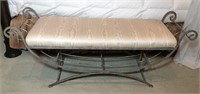 Scrolled Metal Frame Bed Bench