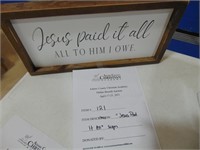 "Jesus Paid It All" handmade sign
