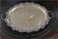 Large Silver Plate Service Tray