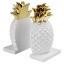 Pineapple Bookends White/Gold