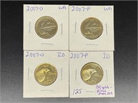 Lot of (4)  gold-plated state quarters