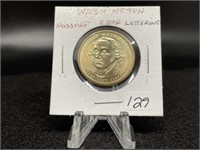 George Washington Presidential Dollar Error Coin